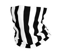 Sciarpa bianca e nera con stampa a righe per sci e tempo freddo, per uomo e donna, scaldacollo per sci e corsa
