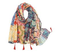 Sciarpa Boho - Sciarpa in Cotone Boho Leggero 185x100 Cm | Sciarpe Stampate | Accessorio Versatile Per La Spiaggia | Autunno/Inverno, Vintage, Donna, Sciarpe Da Viaggio Estate, Autunno, Vocaci