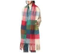 Sciarpa Bordeaux-Sciarpa Donna Firmata-Nuova Sciarpa con Frange da Donna Autunno E Inverno Spessa Come Un Plaid Caldo Scialle Coppia Sciarpa (Red, One Size)
