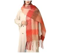Sciarpa Calda,Nuova Sciarpa con Frange da Donna Autunno e Inverno Spessa Come Un Plaid Caldo Scialle Coppia Sciarpa (White, One Size)