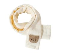 Sciarpa calda per neonati con adorabile motivo a orsetti, per bambini e bambine da 0 a 3 anni, scaldacollo accogliente ed elegante sciarpa a forma di orsetto, Bianco latte, Taglia unica