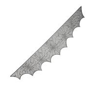 Sciarpa Camino Halloween | Tovaglia corta in pizzo nero ragnatela,Tappeto da caminetto per decorazioni per la casa e le feste a tema spaventoso