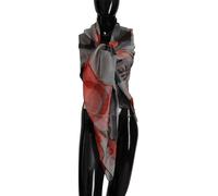 Sciarpa C'N'C COSTUME NATIONAL scialle grigio rosso foulard avvolgente 130 cm...