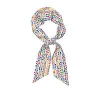 Sciarpa colorata con note musicali per le donne sciarpe per capelli accessori leggero moda avvolgere collo sciarpa per dormire in seta