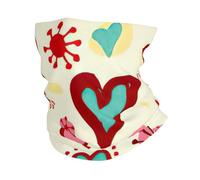 Sciarpa colorata con stampa a forma di cuore per sci e tempo freddo, per uomo e donna, scaldacollo per sci e corsa