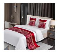 Sciarpa con bandiera colorata per letto con foglie / asciugamano per la coda del letto per la casa hotel camera da letto decorazione albero dorato e copriletto con albero d'argento (Veemi C, 50 x 240
