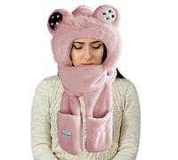 Sciarpa Con Cappuccio,Guanti Antivento Imbottiti - Copricapo Con Cappuccio A Forma Di Animale | Per Pendolari Campeggio Scuola Viaggi Pattinaggio Passeggiate Ciclismo Occasionale Uso Quotidiano Attivi