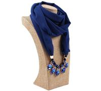 Sciarpa con Ciondolo in Cotone e Lino da Donna - Accessorio Versatile per Il Tempo Libero e i Viaggi(10 Royal Blue)