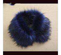 Sciarpa con collo in pelliccia sintetica da donna 55 * 15cm Cappotti morbidi di lusso Cappuccio in pelliccia Decor Uomo Collo in pelliccia per bambini Avvolge YC3-blu navy 12,55 cm