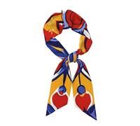 Sciarpa con fiori mandala, per donne, sciarpe da collo per borse colorate astratte in raso di seta fascia per lo sport yoga facciale