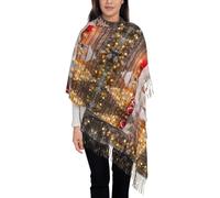Sciarpa con nappe autunno e inverno Trend morbido materiale simile al cashmere sciarpa lunga nappa sciarpa verticale calda scialle doppio uso, Nero , Taglia unica