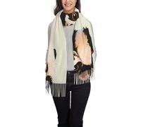 Sciarpa con nappe con stampa di pianoforte a chitarra per autunno inverno alla moda - Scialle leggero con frange per donne, sciarpe calde e traspiranti, Piccolo panda carino, Taglia unica