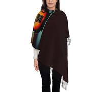 Sciarpa Con Nappe Guitar Bass Music Musical Instrument Print Foulard Con Nappe Accessorio Moda Invernale Sciarpa Scialle, Per Matrimoni, Ragazze, Spiaggia, 72x197cm