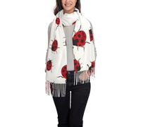 Sciarpa con nappe stampa pinguino per autunno inverno moda - Scialle leggero con frange per donne, sciarpe calde e traspiranti, Coccinella a sette stelle, Taglia unica