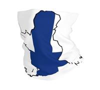 Sciarpa con stampa mappa della bandiera finlandese per sci e tempo freddo, per uomo e donna, scaldacollo per sci corsa