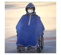 sciarpa coperta Scaldacuore per sedia a rotelle Co Coperta con scialle for sedia a rotelle, poncho con cappuccio foderato in flanella antivento, con cerniera, for anziani disabili, cappotto caldo for