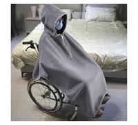 sciarpa coperta Scaldacuore per sedia a rotelle Co Coperta con scialle for sedia a rotelle, poncho con cappuccio foderato in flanella antivento, con cerniera, for anziani disabili, cappotto caldo for