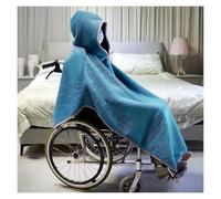 sciarpa coperta Scaldacuore per sedia a rotelle Co Coperta con scialle for sedia a rotelle, poncho con cappuccio foderato in flanella antivento, con cerniera, for anziani disabili, cappotto caldo for