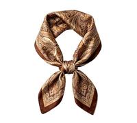 Sciarpa da collo da donna, piccola bandana quadrata in seta satinata marrone 70 x 70 cm, accessorio alla moda da donna, per borsa, borsa, vita, versatile, per uso quotidiano, da avvolgere intorno a