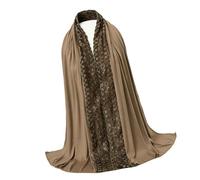 Sciarpa da collo in tessuto morbido, scialle da donna, delicata sulla pelle, confortevole per pelli sensibili, comoda per lungo tempo, sciarpa multifunzione, cachi, Taglia unica