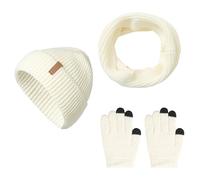 Sciarpa da donna in cashmere doppio lato in cotone con pompon Slouch maglia da donna per l'inverno set per uomo e donna, calda sciarpa con sciarpa invernale unisex, bianco, Taglia unica