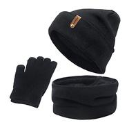 Sciarpa da donna in cotone con struttura a costine con pompon Slouch a maglia da donna, per l'inverno, da donna, blu, verde, taglia unica, calda per sci, corsa, ciclismo, Nero , Taglia unica
