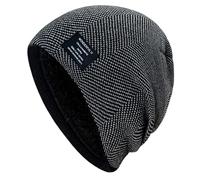 Sciarpa da donna in cotone con struttura a costine con pompon Slouch in maglia da donna, per l'inverno con nappe, morbida, grande, riutilizzabile, da uomo e da donna, Nero , Taglia unica