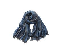 Sciarpa da donna in cotone e lino e seta, unisex, a righe, lunga e corta, sciarpa per barba, Marina Militare, Taglia unica