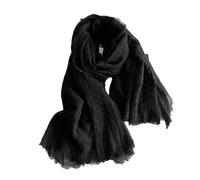 Sciarpa da donna in cotone e lino, scialle hijab, musulmana, lunga, foulard, sciarpe, capo, capo, sciarpe solide, Nero , 90x180
