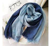 Sciarpe Da Donnamoda Primaverile Cotone Lino Sciarpe Di Seta Da Donna Scialli Scialli Blu Cielo Blu Sciarpe Abbinate A Colori Sfumati Morbido Caldo Moda Atmosfera Elegante Regali Per La Mamma Regali