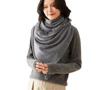 Sciarpa da donna in misto cashmere, tinta unita, quattro stagioni, scialle morbido, casual, per tutti i giorni, grigio, Etichettalia unica