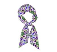 Sciarpa da donna in raso con stampa perfetta del pensiero del pensiero sciarpa lunga a righe sciarpa morbida per capelli collo fascia borsa accessorio regalo