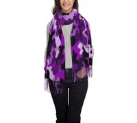 Sciarpa Da Donna Invernale Scialle Geometria Mimetica Viola Scuro Sciarpa Oversize Poncho Calda Moda Sciarpe Invernali Poncho Maglione Donna Inverno Grand Cardigan In Maglia Elegant