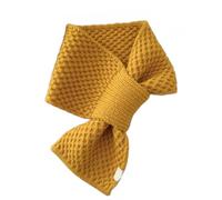 Sciarpa da donna lavorata a maglia, sciarpa corta lavorata a maglia, protezione per il collo, calda e spessa, piccola sciarpa perforata, Giallo, Etichettalia unica