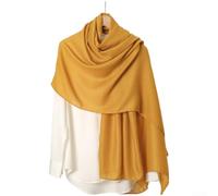 Sciarpa da donna leggera in cotone e lino, tinta unita, accessorio alla moda, morbida e traspirante, per tutte le stagioni, scialle avvolgente per il collo, 185 cm, kaki stile minimalista (17# curcuma