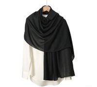 Sciarpa da donna leggera in cotone e lino, tinta unita, accessorio alla moda, morbida e traspirante, per tutte le stagioni, scialle avvolgente per il collo, 185 cm, kaki stile minimalista (1#nero)