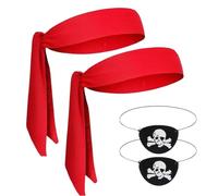 Sciarpa da pirata per cosplay e travestimento con benda per gli occhi | Accessori pirati per Halloween, feste, festival, feste in maschera, feste, cosplay, spettacoli e carnevale
