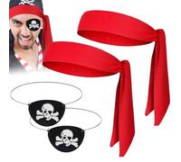 Sciarpa da pirata per costume di Halloween con benda per gli occhi | Accessori pirati per Halloween, feste, festival, feste in maschera, feste, cosplay, spettacoli e carnevale