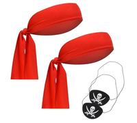 Sciarpa da pirata per costume di Halloween con benda per gli occhi | Puntelli pirati per feste di Halloween, festival, feste in maschera, feste, cosplay, spettacoli e carnevale