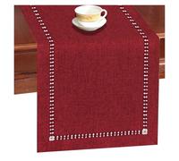 Sciarpa da tovaglia fatta a mano, runner tavolo, rettangolare, 32 x 183 cm, for cucina familiare per La tavola da pranzo(Red)