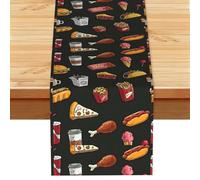 Sciarpa decorativa stampata per hamburger con gambe di pollo, decorazione per Halloween, striscione per la casa e le vacanze di Natale