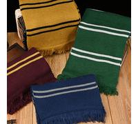 Sciarpa di Harry Potter, collaborazione Gryffindor e Serpeverde, misto cashmere con nappe, accessorio unisex da regalo, per Natale Tagli UnicaGeometrico,A striscePoliestere