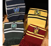 Sciarpa di Harry Potter, collaborazione ufficiale Gryffindor e Serpeverde, in misto cashmere con nappe, unisex, per Natale Tagli UnicaGeometrico,A striscePoliestere