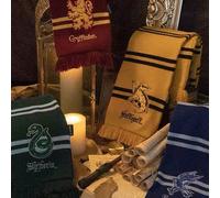 Sciarpa di Harry Potter, sciarpa a nappine, ufficialmente concessa in licenza, realizzata in misto lana, con i loghi di Grifondoro e Serpeverde, unisex FumettoPoliestere