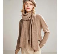 Sciarpa di lana 100% donna inverno solido lavorato a maglia scava fuori scialle sciarpe di moda mantelle involucri caldi signora cashmere come fazzoletto da collo