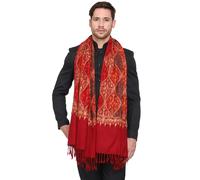 Sciarpa di lana da uomo Matka ricamata scialle in cashmere stola pashmina des...