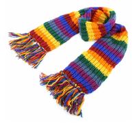 Sciarpa Di Lana RAINBOW Lavorata A Maglia Lunga Larga Chunky Calda Stola Wrap