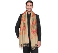 Sciarpa di lana ricamata da uomo Matka Cashmilon scialle pashmina stola desig...