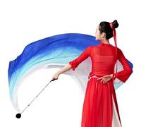 Sciarpa di seta colorata velo per danza del ventre, colori graduali di seta unici per movimenti fluidi, leggera ed elegante, sciarpa per adorare la danza, coreografie artistiche, pratica di danza del