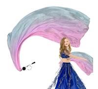 Sciarpa di seta colorata velo per danza del ventre, colori graduali di seta unici per movimenti fluidi, leggera ed elegante, sciarpa per adorare la danza, coreografie artistiche, pratica di danza del